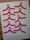 10 Vintage Barbie Doll Sized Red Hangers