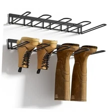 Boot Rack, Wader Hangers for wall, Metal Wall Mounted Shoe Racks, 2 Pack black