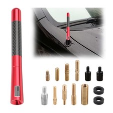 BESULEN Car Short Antenna, 4.7 Inch Carbon Fiber American Flag Red/4.7