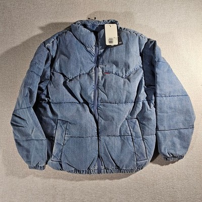 Levi Strauss Down Puffer Jacket Mens Small Blue NWT Feather Filled