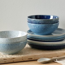 Image of Dinner Set: 12 Piece Denby Studio Blue Dinner Set, Stoneware