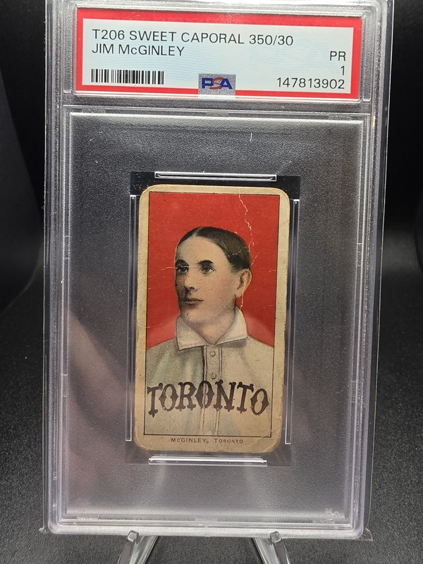 1909-11 T206 Sweet Caporal 350 Jim McGinley PSA 1!