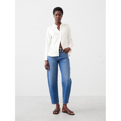Banana Republic NEU MIT ETIKETT SEIDIGES KLASSISCHES DAMENHEMD IN SNOW DAY-GRÖSSE PETITE X-SMALL - Bild 3 von 10