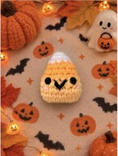 Handmade Cute Crochet Candy Corn Keychain Halloween Amigurumi