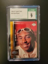 1996-97 UPPER DECK KOBE BRYANT #58 ROOKIE CARD CSG 9 MINT LOS ANGELES LAKERS. rookie card picture