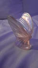 Fenton Pink Iridescent Butterfly Art Glass Figurine Stamped 4-1/2" Tall