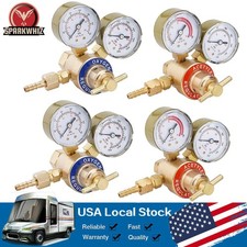 New Oxygen and Acetylene Regulators Welding Gas Gauges 2 Pair CGA540 and CGA200