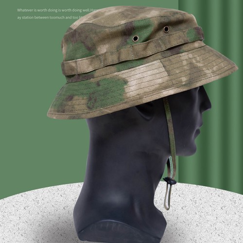 (Camouflage) Cappello Boonie con Fibbia Regolabile Tesa Corta Impermeabile Oxford - Foto 2 di 24