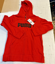 NEW PUMA Boy's full zip jacket hoody red Size Medium Pockets retail 46