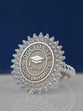 Walden University Doctorate Ring Custom Halo Design Graduation Gift