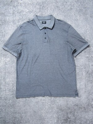 Nordstrom Polo Shirt Mens XL Classic Gray Button Up Collared Short Sleeve  Casual