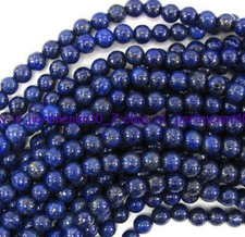 Fine Natural 6mm Blue Lapis Lazuli Gemstone Round Loose Beads 15inch