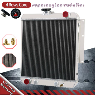 4-Row Core Aluminum Radiator Fit 1966-1974 1968 1969 Jeep DJ5 Cars 3.8L/4.2L L6