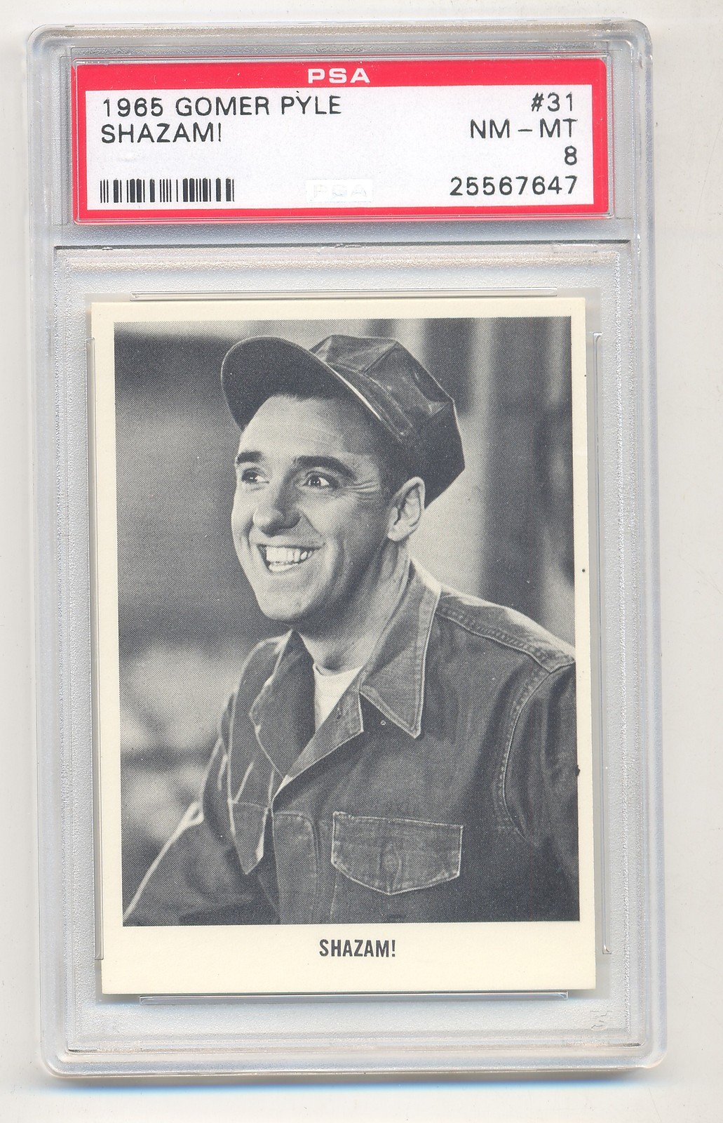 Gomer Pyle trading card 31 "Shazam!" (1967) PSA 8 NMMT eBay