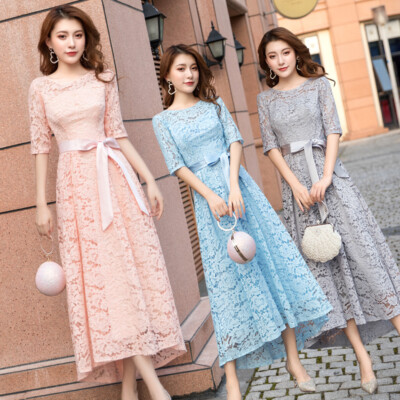 Cocktail Dresses Size 0-12 for Women Evening Party Wedding Guest Midi Lace  New - Main Image