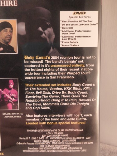 Body Count Featuring Ice T: Murder 4 Hire (DVD, 2005) Live Concert 2004 Tour! - Picture 6 of 11