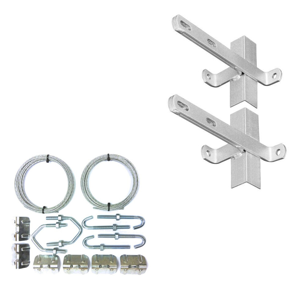Double Chimney Lashing Bracket Twin Strap Kit TV Aerial 10 12 16 20ft