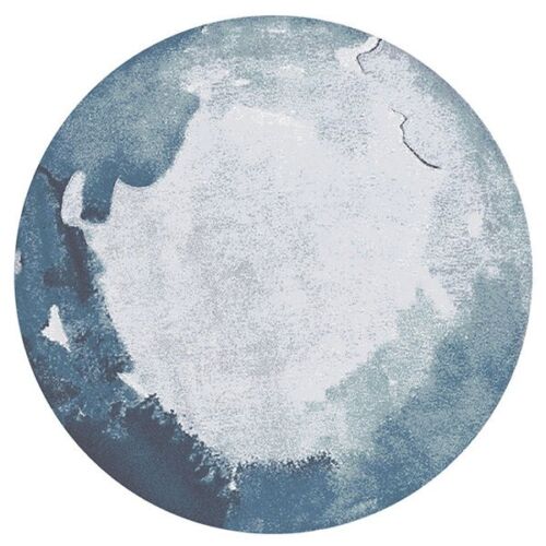 Gradient Colored Round Rug - Blue - Gray, 100% New Zealand Wool Hand Tufted Rug - Picture 3 of 3
