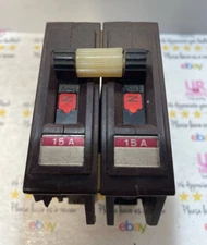 Wadsworth A215NI 15 Amp 2 Pole 2P Type A PLASTIC FOOT Circuit Breaker A215N Chip