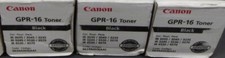 3 Genuine Factory Sealed Canon GPR-16 Black Toner Cartridges