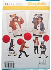 SIMPLICITY SEWING PATTERN 1477 UNISEX CHILD'S JACKET SIZE 3-8   UNCUT