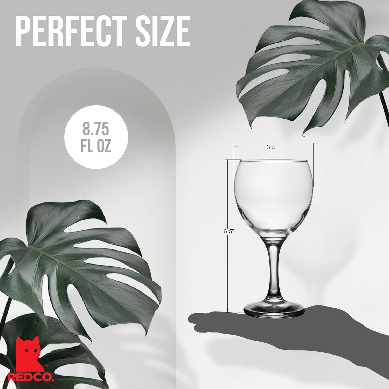 6 Classic Clear Glass 8.75 Oz Stemmed White Wine Goblets