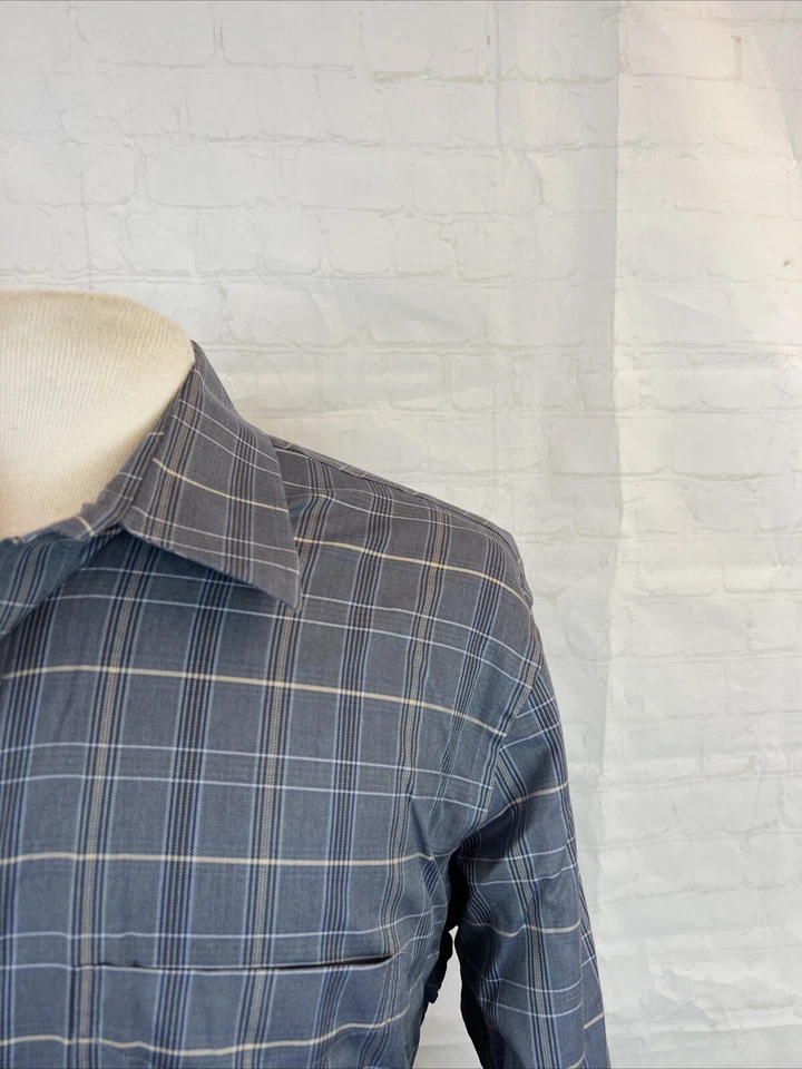 Ajuste a medida Jos A. Camisa de vestir Bank de algodón a cuadros gris y beige para hombre XL $98 Foto 2 de 4