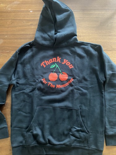 Market Studios - Black Hoodie Cherry Thank You For The Memories Size: Medium