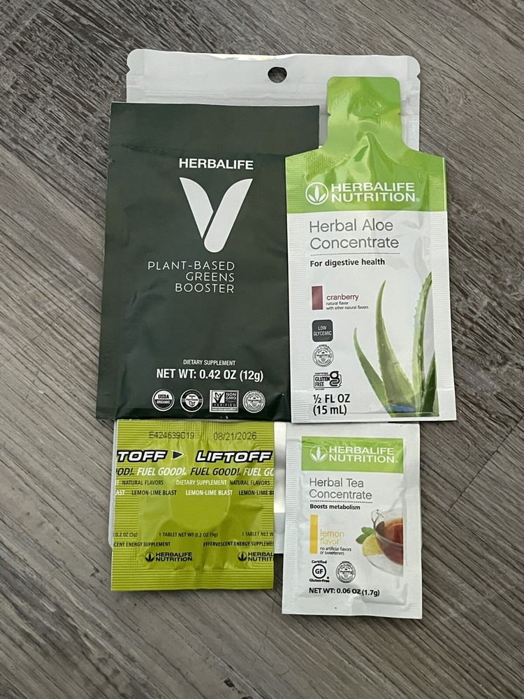 Hebalife V Green Booster, Herbal Aloe concentrate Cranberry,Tea Packet & LIFTOFF