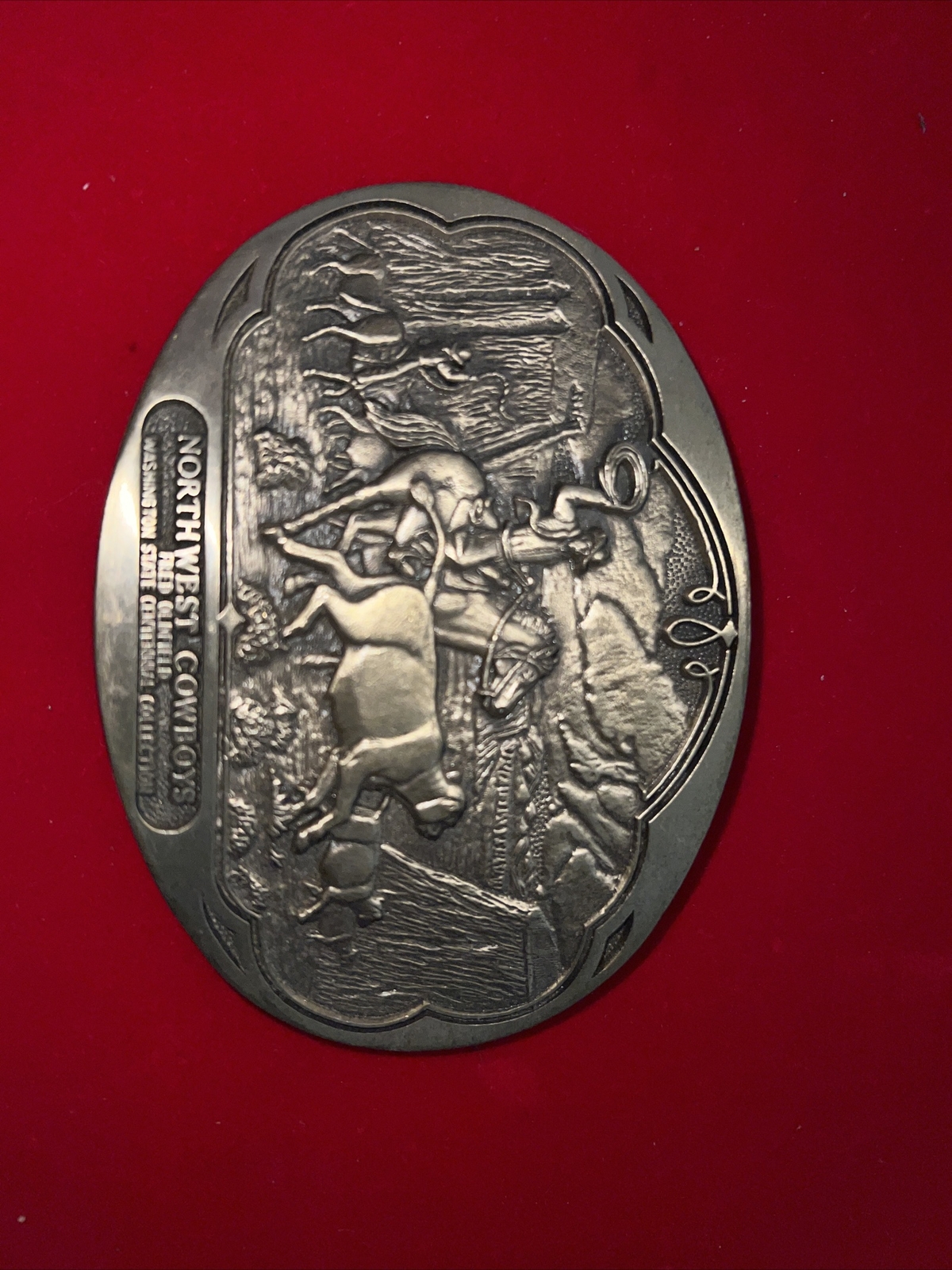 Northwest Cowboys Belt Buckle Fred Oldfield WA State Centennial