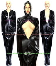 Unisex Mummy Suit Outfit Black Shiny Mummy Costumes Sleeping Bag Bodysuit F928