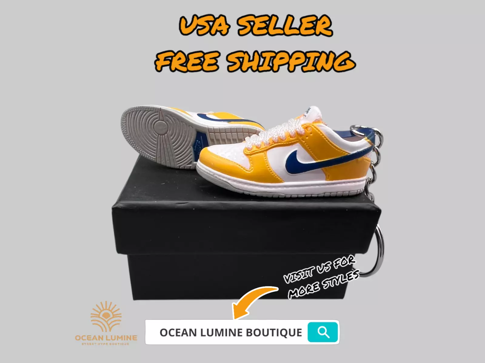 SB Dunk Low Mini Porte clés Baskets 3D, Baskets Basketball Boîte de Collection Options