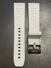 BREITLING OEM 22MM Diver Pro White Rubber Strap  w/ OEM Tang Buckle