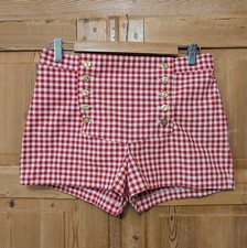 Vintage Lady Wrangler Sailor Shorts Red White size 13/14 Patriotic Anchor Plaid