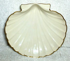 Lennox Scalloped Seashell Shaped Ivory Candy/Trinket Dish 24k Gold Trim — photo 1