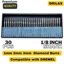 Drilax 30-Piece Lapidary Drill Bit Kit | Diamond-Coated for Jewelry, Crafts | 1/