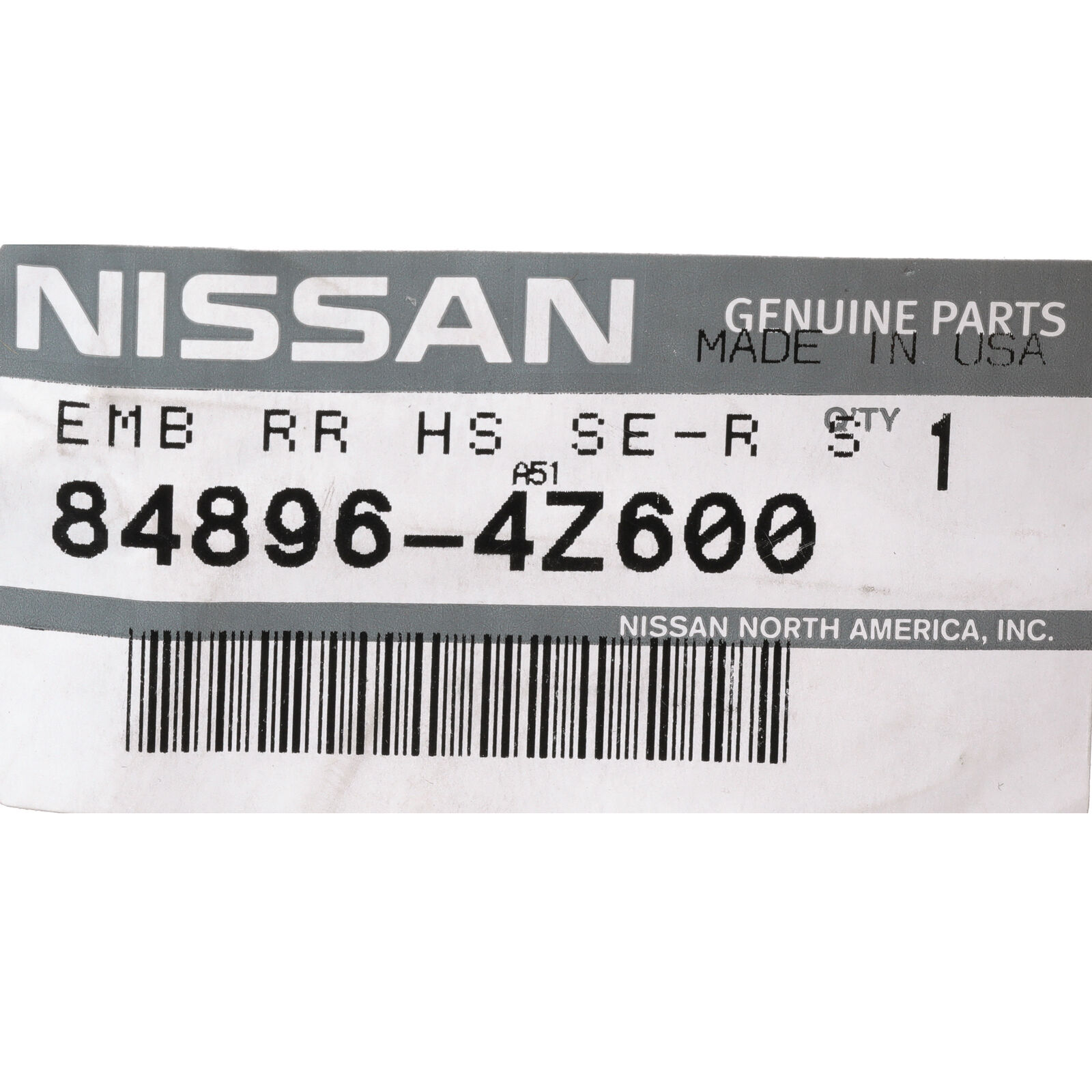 Nissan OEM 848964 Z 600 Trunk Lid Emblem Badge Nameplate for sale 
