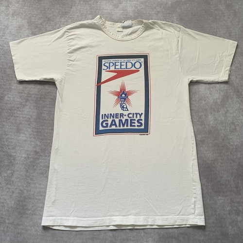 Vintage 1996 Speedo Inner City Games Shirt Size M Orlando Arnold Sponsor 90s