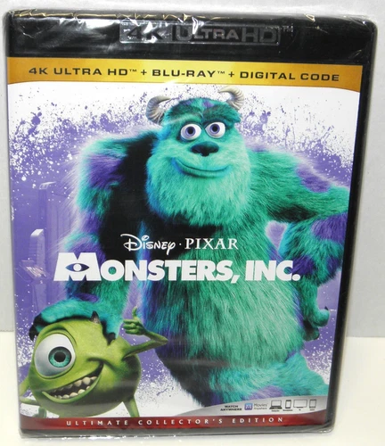 Monsters, Inc.  4K Ultra HD + Blu-Ray + Digital     New Sealed Disney Pixar