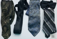lot 4 men  s ties and 1 bow tie all assortment designs original owner