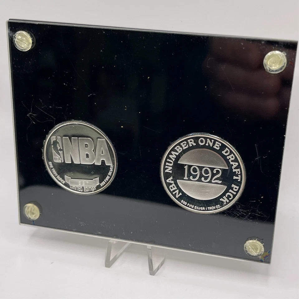 1992, 1993 1 OZ .999 FINE SILVER SHAQUILLE O'NEAL ORLANDO MAGIC LE COIN SET RARE - Image 4 of 4