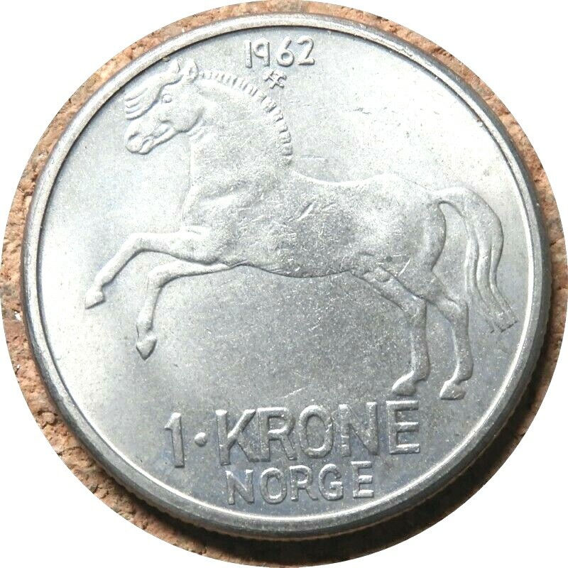 elf Norway  1 Krone 1962  Horse 