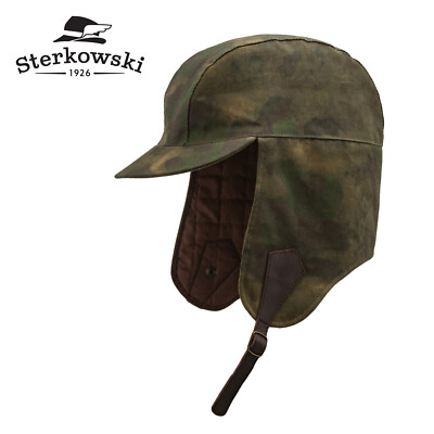 Sterkowski EXPEDITION Waxed Cotton Trapper Hat Outdoor Warm Deerhunter Ear Tabs