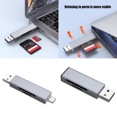 Multifunction Card Reader 2-in-1 USB Type C Memory Card Reader Adapter