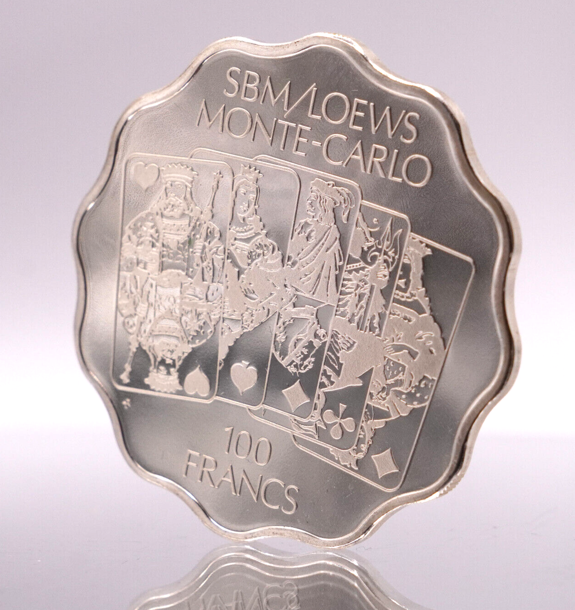 フランクリン ミントSBM Loews 「SV925」 モンテカルロ記念トークン 100 Francs SBM Loews Monte Carlo Casino Franklin Mint 1oz 925