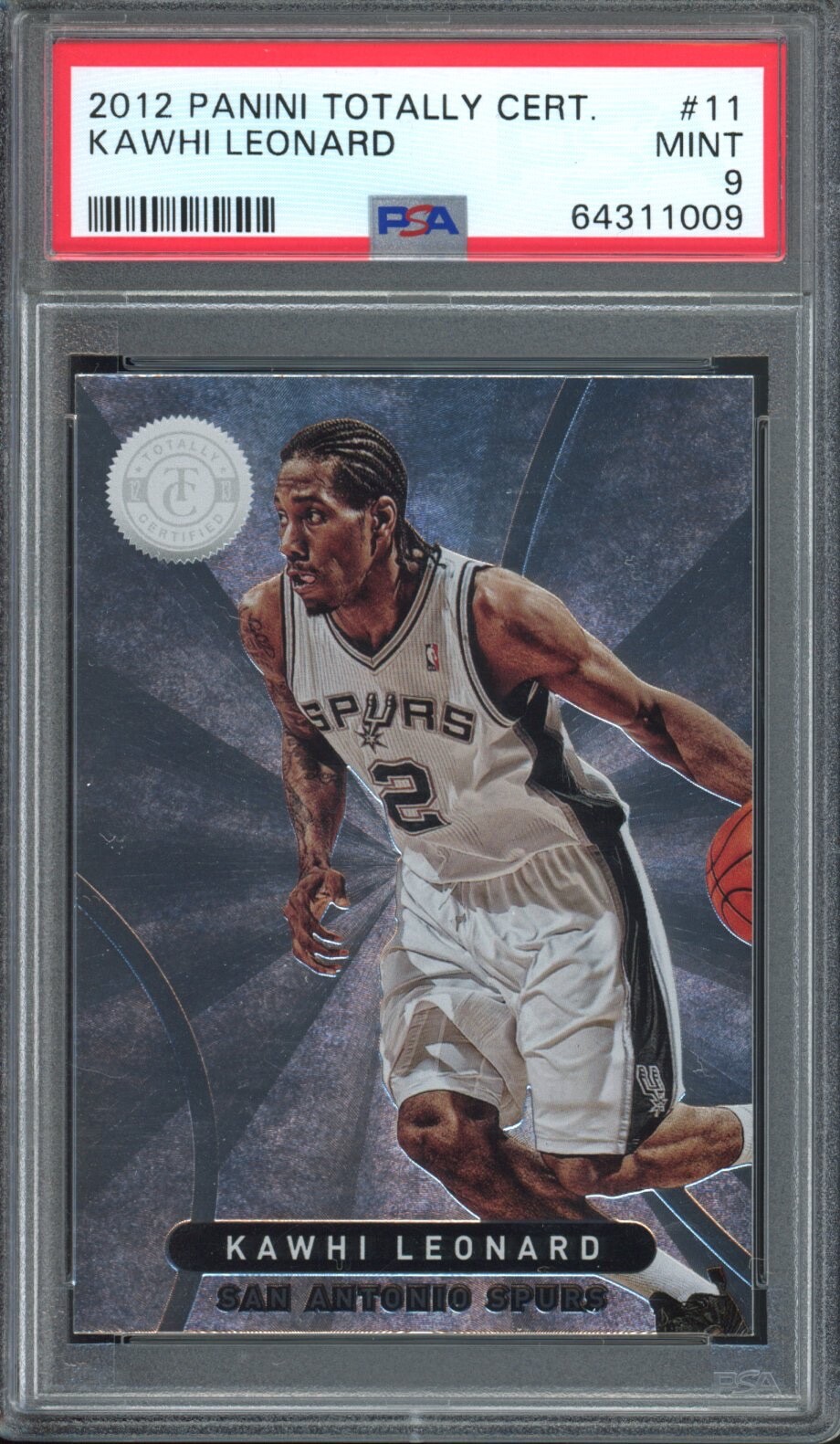 2012-13 Totally Certified Kawhi Leonard #11 PSA 9 MINT Rookie RC Spurs