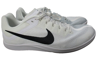 Nike Zoom Rival Distance Track Field Spikes Running Shoes White Black Sz 11