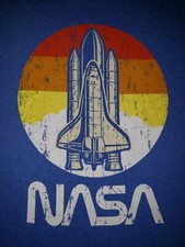 NASA Space Shuttle men's medium blue graphic t-shirt