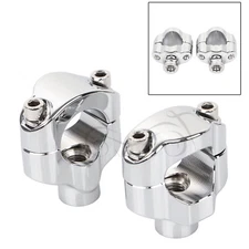 Chrome 1-1/4" Handlebar Riser Clamp 1.5'' Tall For Harley Softail FXSTC & Custom