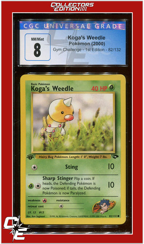 Koga's Weedle (1st Edition) graded CGC 8 for sale on eBay